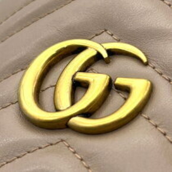 Gucci GG Marmont Bucket Bag pink Beige leather shoulder - Picture 10 of 11